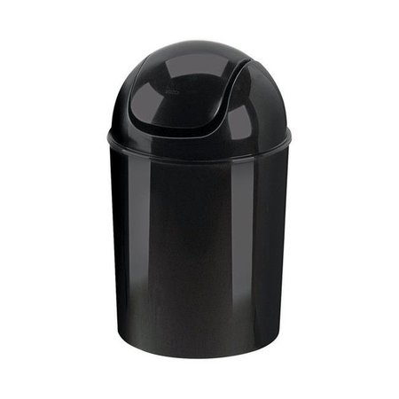 VORTEX 5 L Black Swing-Top Lid Wastebasket VO152639